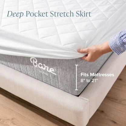 Bare Home Quilted Fitted Mattress Pad (Calfornia King, White)