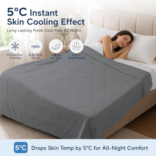 Cooling Comforter King Size Breathable Bamboo Summer Blanket