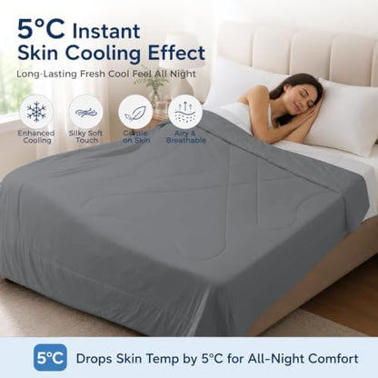 Cooling Comforter King Size Breathable Bamboo Summer Blanket
