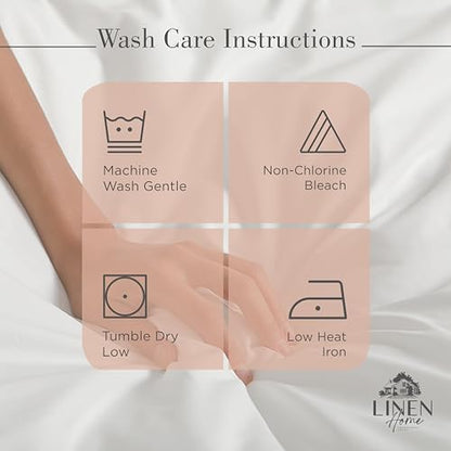 Linen Home 100% Cotton Percale Sheets Twin Size, Tera Clay, Deep Pocket, 3 Pieces Set- 1 Flat, 1 Fitted and 1 Pillowcase, Crisp Cool and Strong Long Staple Bed Linen