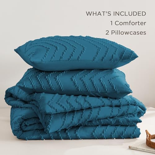 Andency Teal Comforter Set King Size, 3 Pieces Soft Bedding Set