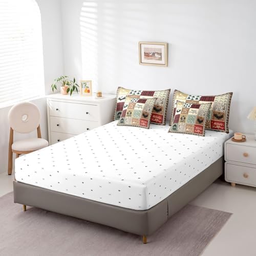 Erosebridal 7 Piece Kids Camping Full Comforter Set,Rustic Cabin Decor Rv Camper Bedding Set for Travel Trailers Accessories,Buffalo Plaid Bed Set with Sheets,Woodland Bed in a Bag with Pillowcases