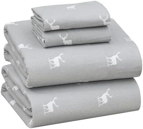 RUVANTI Flannel Sheets Set Queen Size, Celestial Stag