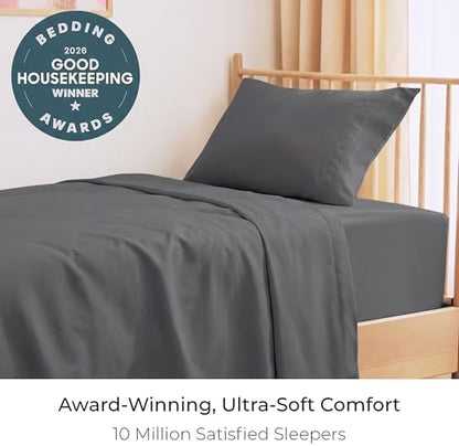 Mellanni Iconic 3-Piece, Ultra Soft Sheet Set (Twin, Gray)