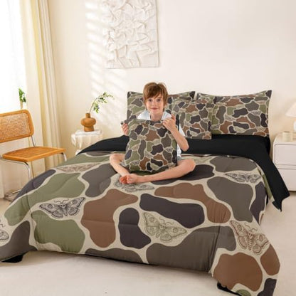 Erosebridal Moth Camo Halloween 7 Piece Bedding Set Full