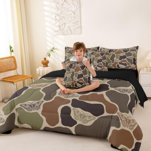 Erosebridal Moth Camo Halloween 7 Piece Bedding Set King