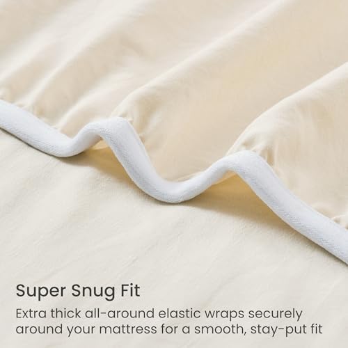 GOKOTTA 4 Piece Cal King Sheet Set - Soft, Breathable & Cozy - Light Beige