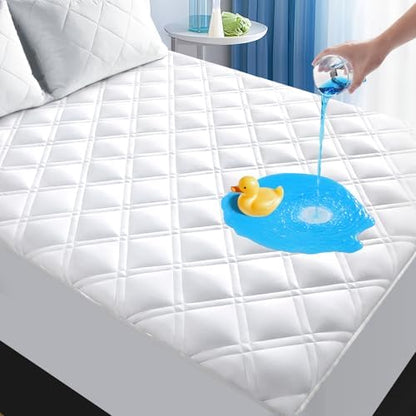 Queen Mattress Protector Waterproof, Mattress Pad Fitted Deep Pocket 8"-21"