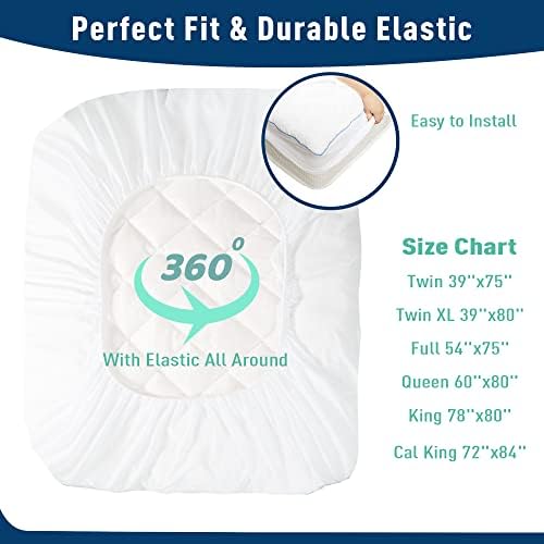 California King Mattress Pad Cotton Quilted Cover Deep Pocket, Loft