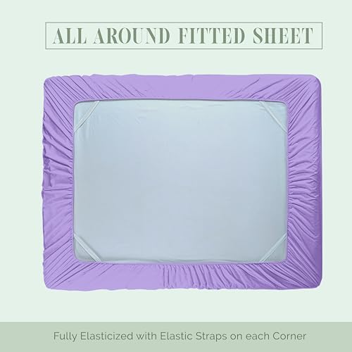 Elegant Comfort 1500 Premium Hotel Quality 18-24 Inches Deep - Extra Deep Pocket Single Fitted Sheet for High Mattress, Luxury and Softest, Smart Pocket - Wrinkle Free, King, Lilac