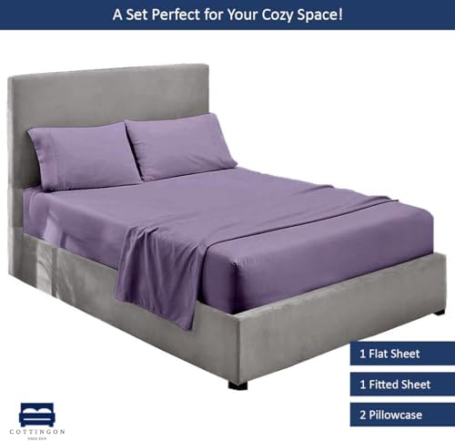 Cottingon 4 Piece RV King Sheets Fits 15" Deep, Egyptian Cotton, Lavender