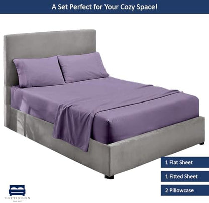 Cottingon 4 Piece RV King Sheets Fits 15" Deep, Egyptian Cotton, Lavender