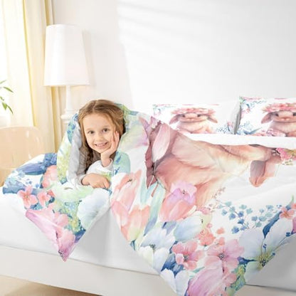 Feelyou Cute Rabbit Comforter Set Full Size Boys Girls Teens