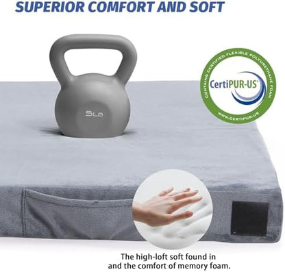 CYMULA Memory Foam Camping Mattress Pad, Sleeping Mat, Portable Roll Up Mattress for Adults, Camping Bed Pads for Sleepover, Car Bed with Travel Bag