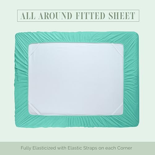 Elegant Comfort 4-Piece Bed Sheet Set - Luxury Bedding 1500 Premium Hotel Quality Microfiber, All Around Elastic 18-24 Inches Deep Fitted Sheet- Extra Deep Pocket Sheets, King, Paradise Teal