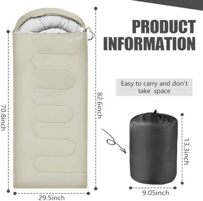 Camping Sleeping Bags for Adults Kids Waterproof Lightweight Sleeping Bag for Cold Weather or Warm Backpacking Hiking Mountaineering Indoor Outdoor Use