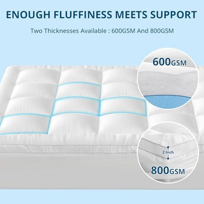 YUGYVOB California King Mattress Topper Thick, Cooling Plush Mattress Pad