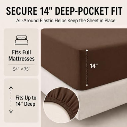 CozyLux Full Size Comforter Sets Brown - 7 Pieces Bed in a Bag