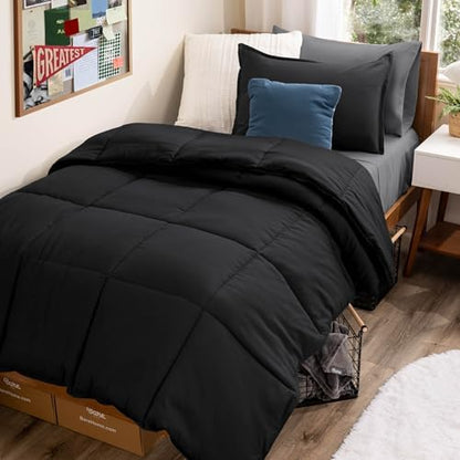 Bare Home Bed-in-A-Bag 5 Piece Set (Twin, Black/Grey)