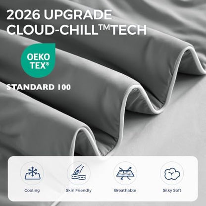 EASELAND Cooling Comforter Queen, Upgraded Double-Sided Q-MAX 0.45+