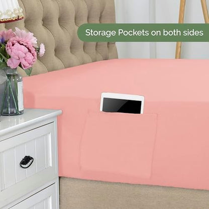 Elegant Comfort 1500 Premium Hotel Quality 18-21 Inches Deep - Extra Deep Pocket Single Fitted Sheet for High Mattress, Luxury and Softest, Smart Pocket - Wrinkle Free, California King, Dusty Rose