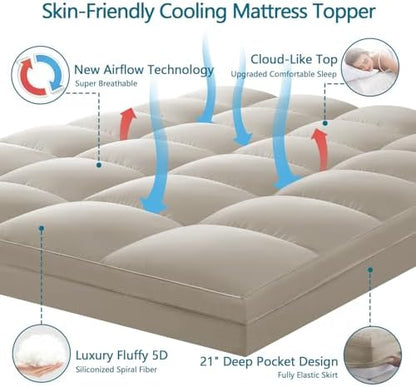 King Mattress Topper, 900 GSM High-Fill Design, Fuller & Plusher Feel