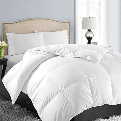 EASELAND Queen Size Down Alternative Comforter, White, 88x88 Inches