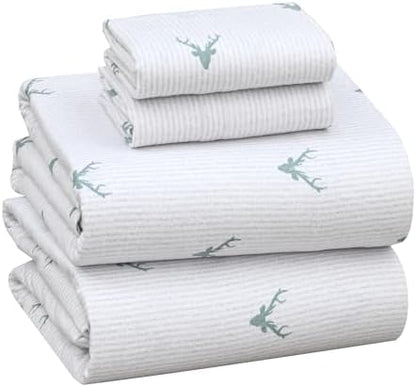 RUVANTI Flannel Sheets Set Full Size, Stag Synphony