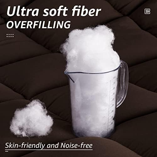 HYLEORY All Season Full Size Bed Comforter - Cooling Down Alternative Quilted Duvet Insert with Corner Tabs - Winter Warm - Machine Washable - Brown