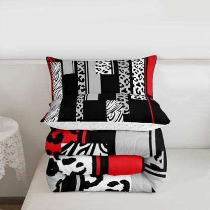 Feelyou Animal Print Ombre Leopard Comforter Set Full Size Kids Boys Girls