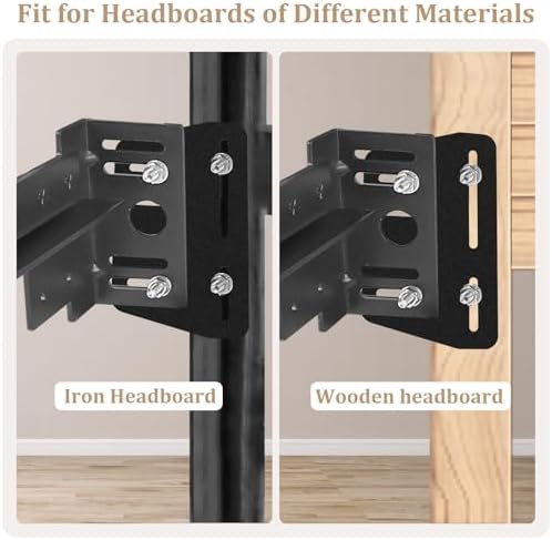 2Pcs Heavy Duty Bed Frame Adapter/Connector Plate for Headboard,Bed Frame Brackets Adapter for Headboard