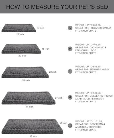 Exsnugy Washable Dog Bed Mat Medium Size Fluffy Pet Crate Pad 21x13