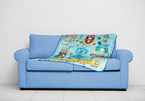 Jay Franco Kids Plush Throw Blanket – Soft & Cozy Fleece Throw for Bedroom & Couch Décor, Official Licensed Product, Blue - LEGO®, 40x50 - Travel Blanket