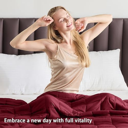 yescool Weighted Blanket for Adults 18lbs Queen Size, 60" x 80", Red