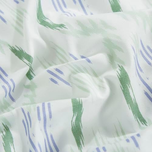 Chezmoi Collection 4-Piece Lodge Geometric Prickly Pear Cactus Sheet Set King Size - Green Purple Printed Brushed Microfiber Lightweight Breathable Bed Sheets
