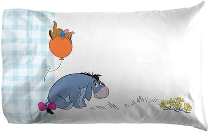 Jay Franco Kids Sheet Set with Fitted, Flat Sheets & Pillow Cover - Ultra-Soft Bedding with Pillowcase for Room Decor, White - Winnie The Pooh, 3 Piece Twin