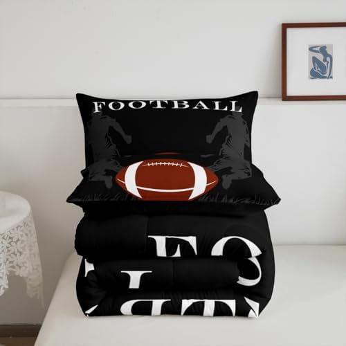 Feelyou Football Bedding Set Rugby Sports Comforter Soccer Ball Game Comforter Set for Kids Adults American Football Player Duvet Set Ultra Soft Room Decor Twin Size Quilt Set