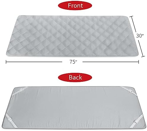 Quilted Foam Mattress Topper Pad, Non-Slip Super Soft Comfortable 75"x30", Cool Sleeping Pad for Camp Cot/RV Bunk/Narrow Twin Beds