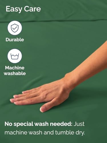 CGK Linens Extra Deep Twin Fitted Sheet - Fitted Sheet Only - Emerald Green