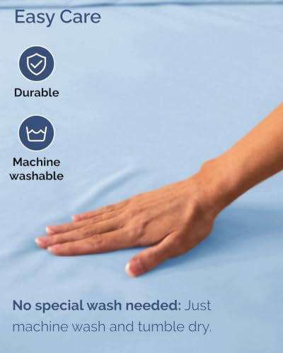 CGK Linens 2 Pack Extra Deep Queen Fitted Sheets - Light Blue