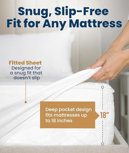 Everlasting Comfort Premium Twin Size Mattress Protector - Waterproof & Breathable, Noiseless Design, Washable Cover, 18" Deep Pocket, Stain Resistant Protection Cover for Sleep Hygiene