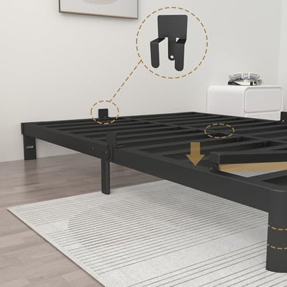 ITIMIDI 6 Inch Full Platform Bed, Heavy Duty Steel, No Box Spring, Black