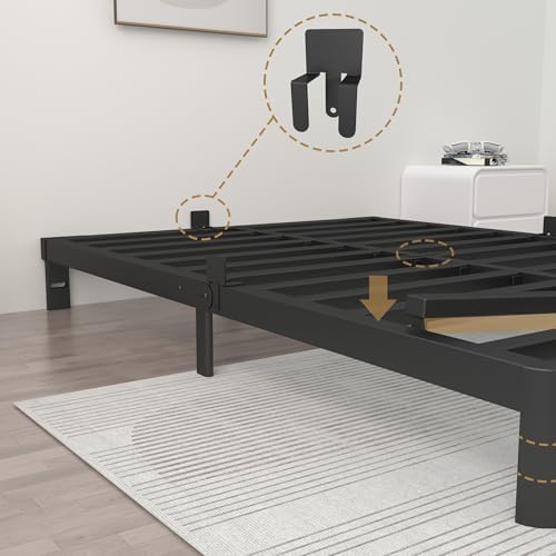 ITIMIDI 6 Inch Queen Bed Frame, Heavy Duty, No Box Spring Needed, Black