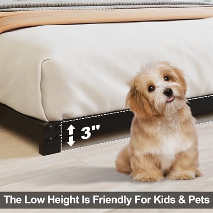 3 Inch Low Profile Twin Bed Frame Heavy Duty Floor Platform