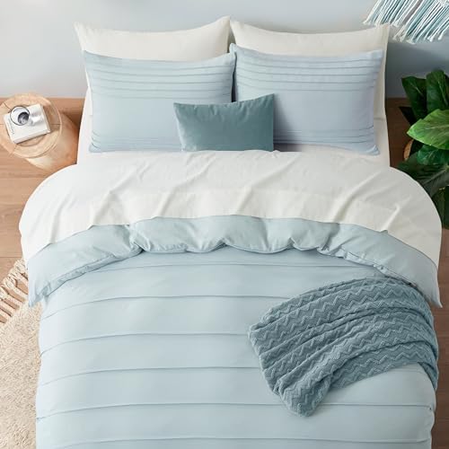 Oli Anderson 3PCS Pleated Duvet Cover Set, Cornflower Blue, King