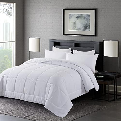 DOWNCOOL Queen Comforter Set -All Season Bedding Comforters Sets with 2 Pillow Cases-3 Pieces Bedding Sets Queen -Down Alternative White Queen Size Comforter Sets(88"x92")
