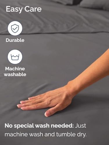 CGK Linens Extra Deep Split King Fitted Sheet Only - Dark Grey