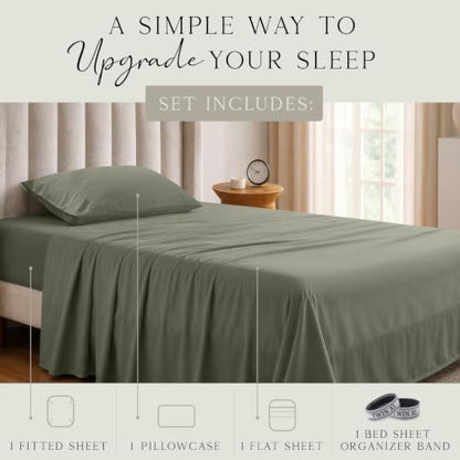 KARISSA MAE Luxury Bamboo Viscose Twin XL Size Sheet Set