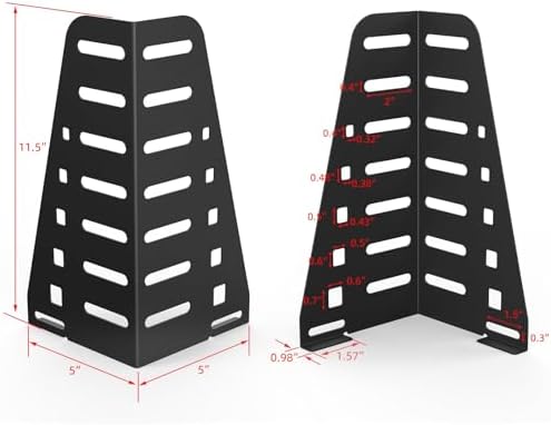Yuleimy Right Angle Headboard Brackets for Metal Bed Frame, Black, 2 Pack