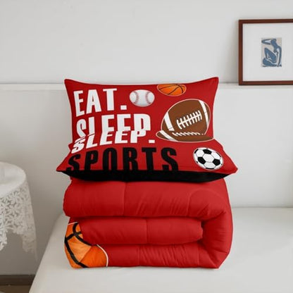 Feelyou Sports Comforter Set Twin Size for Kids Boys Girls